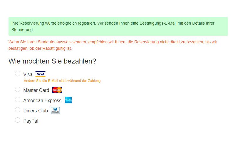 Zahlungsmethoden Ticket Machu Picchu